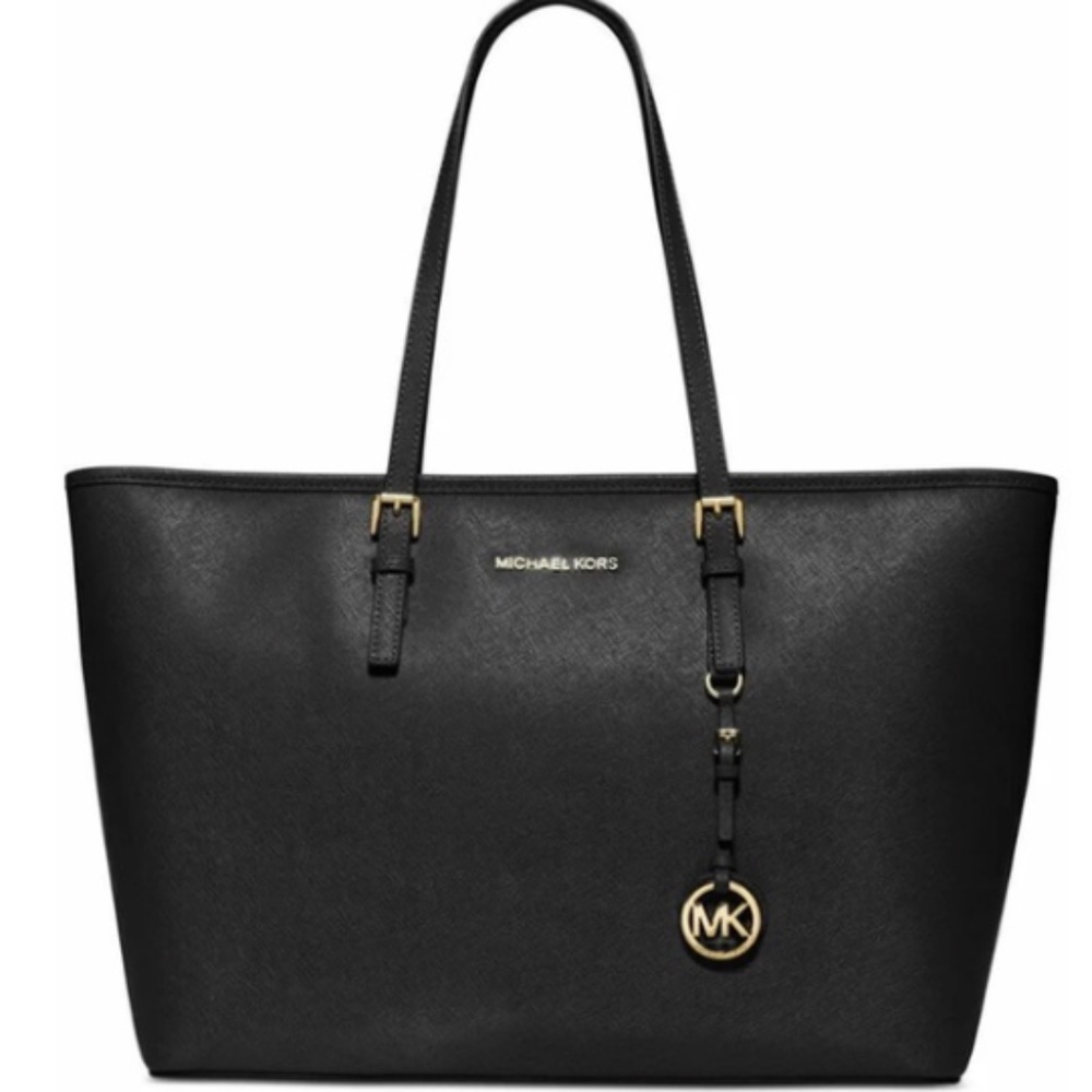 Michael Kors Jet Set Black Saffiano Tote Bag